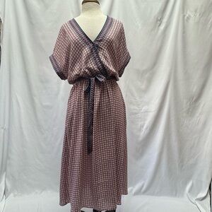 Max Studio Pink and Blue Geometric Light Midi Dress